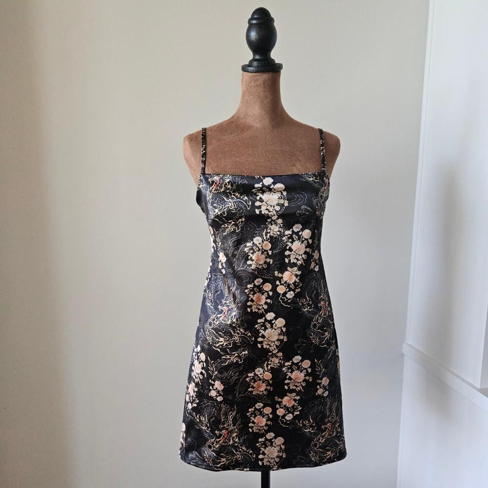Urban Outfitters Y2K Satin Dragon Mini Slip Dress - Size M